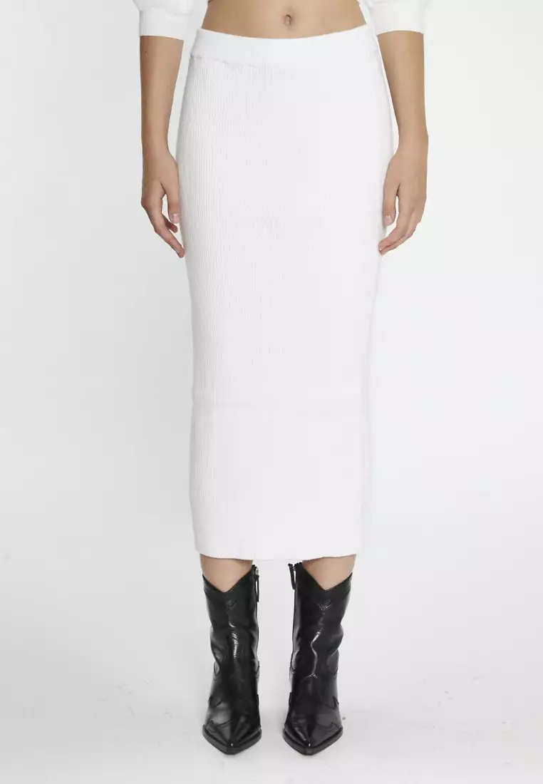 Bodycon Rib Knit Midi Skirt
