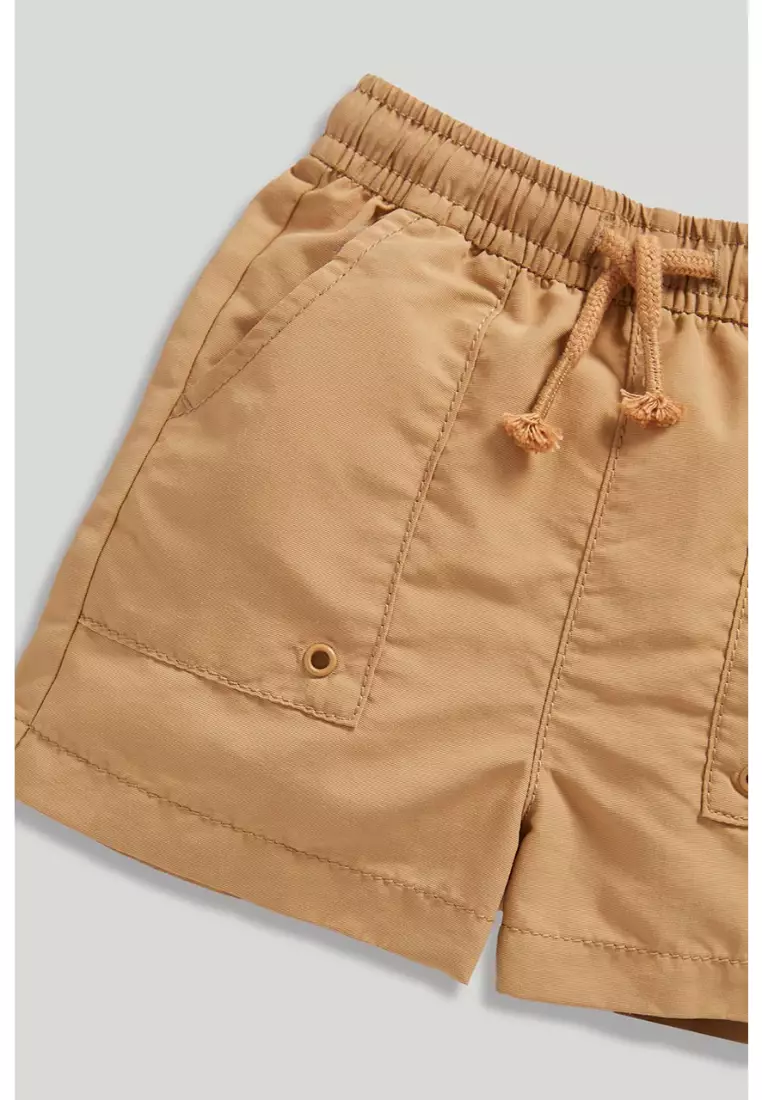Tan Crinkle Shorts