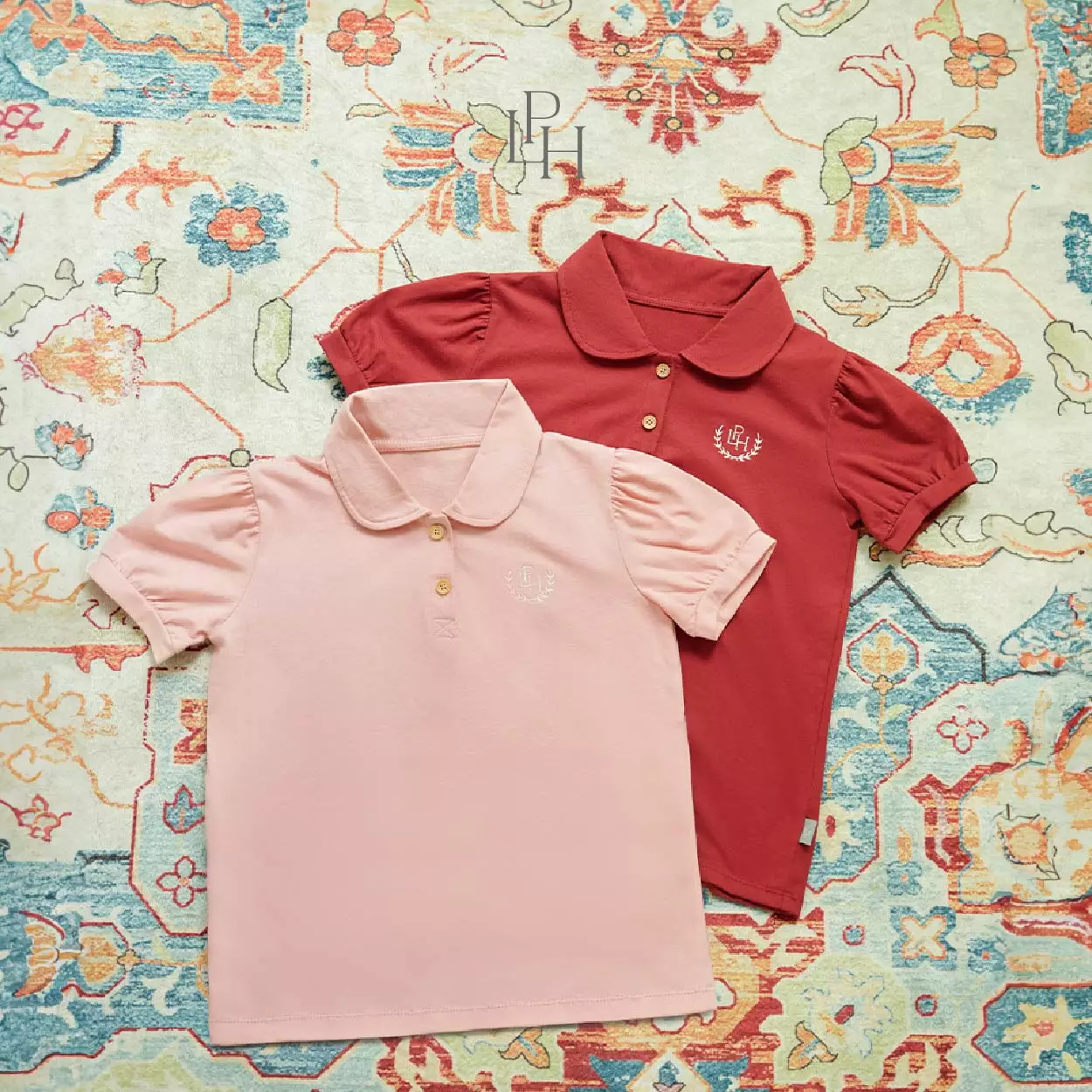 Little Palmerhaus - Emery Girl Top (Kaos Polo Anak Perempuan) Red Dahlia