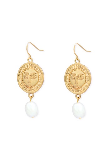 A-Excellence gold Gold Plated & Pearl Earrings D601CAC0ADD88DGS_1