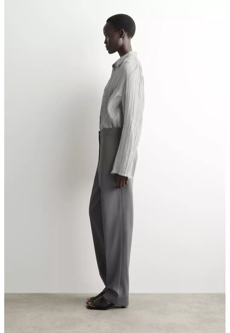 TAILORED WOOL STRAIGHT-LEG TROUSERS