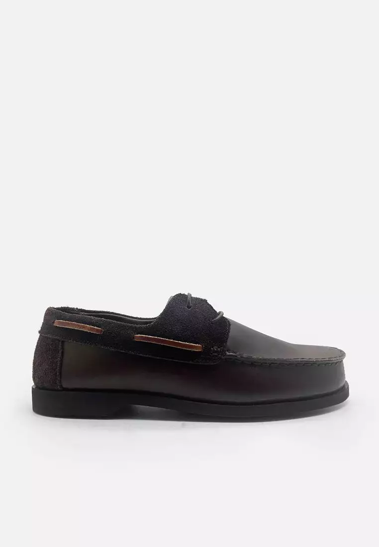 Zion Sepatu Moccasin Casual Pria Kulit Asli Tali - Brown