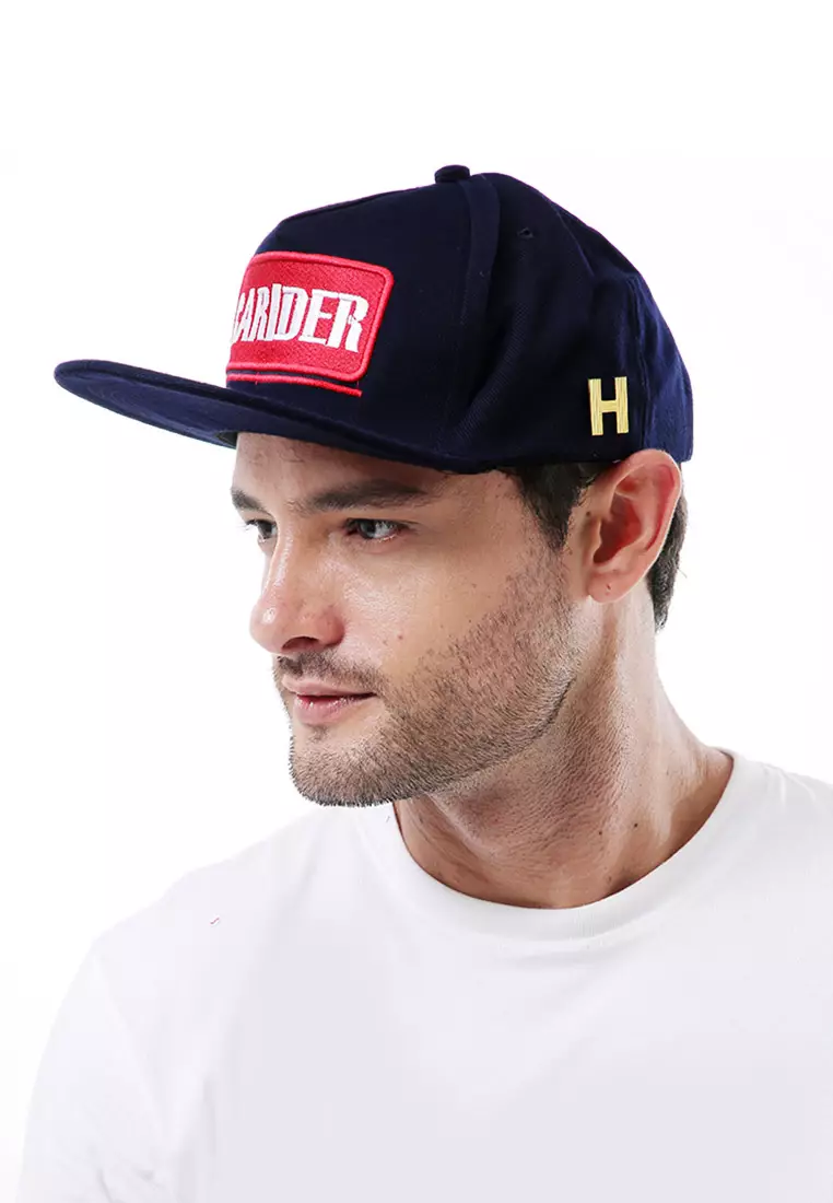 Yuma Topi Snapback Pria Motif Carider Adjustable Strap Material Raffel ORIGINAL - Navy