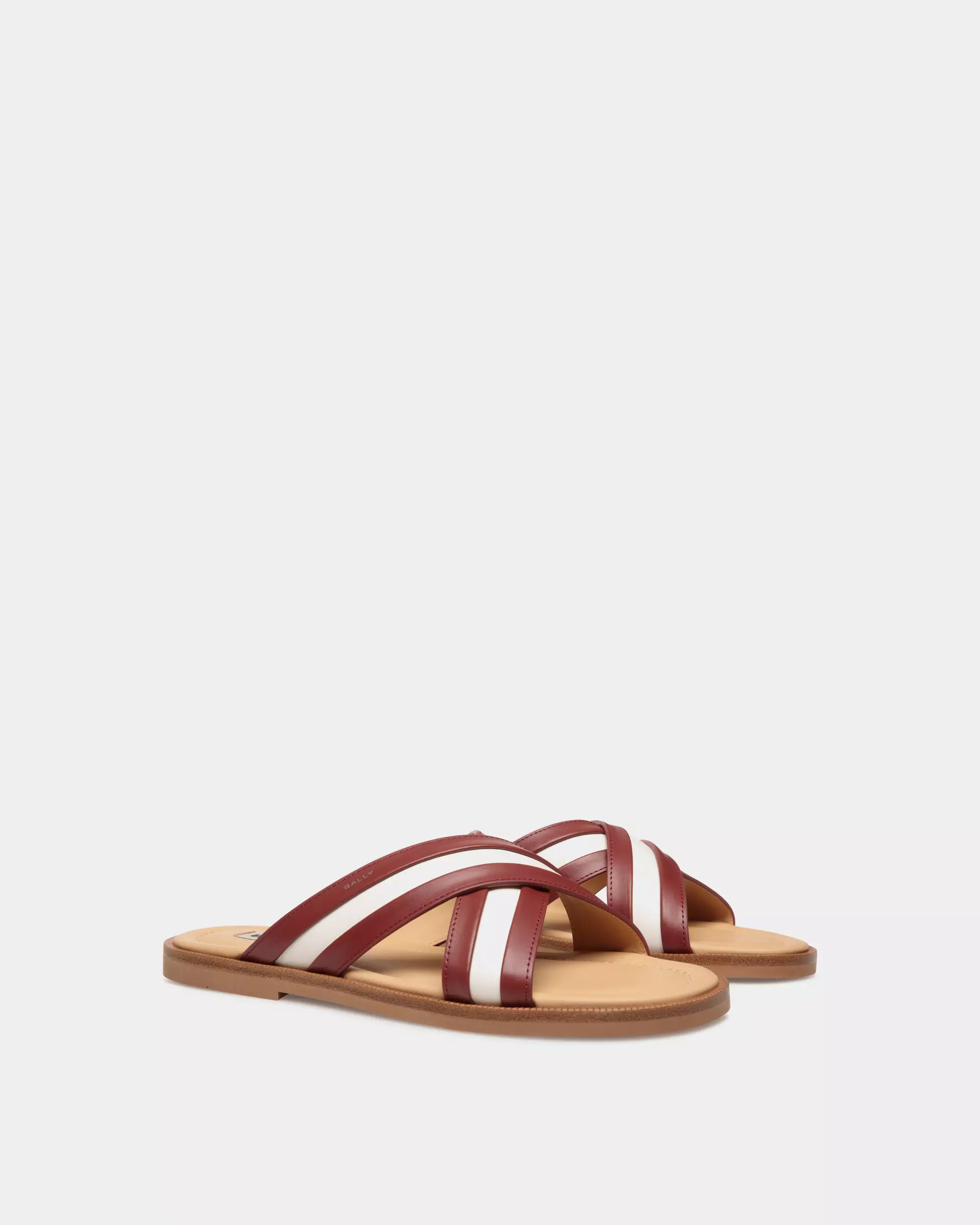 Bally Gherry Leather Sandal - Red Ribbon