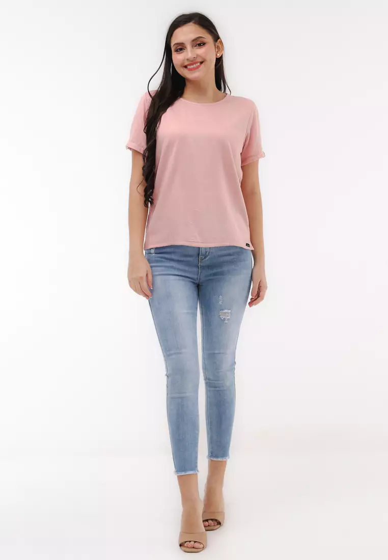 Single Twill Woven Short Sleeves Blouse