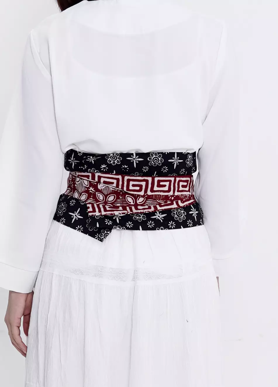 Obi Belt Corset Batik Wanita Garutan 2in1 Truntum Black Shape