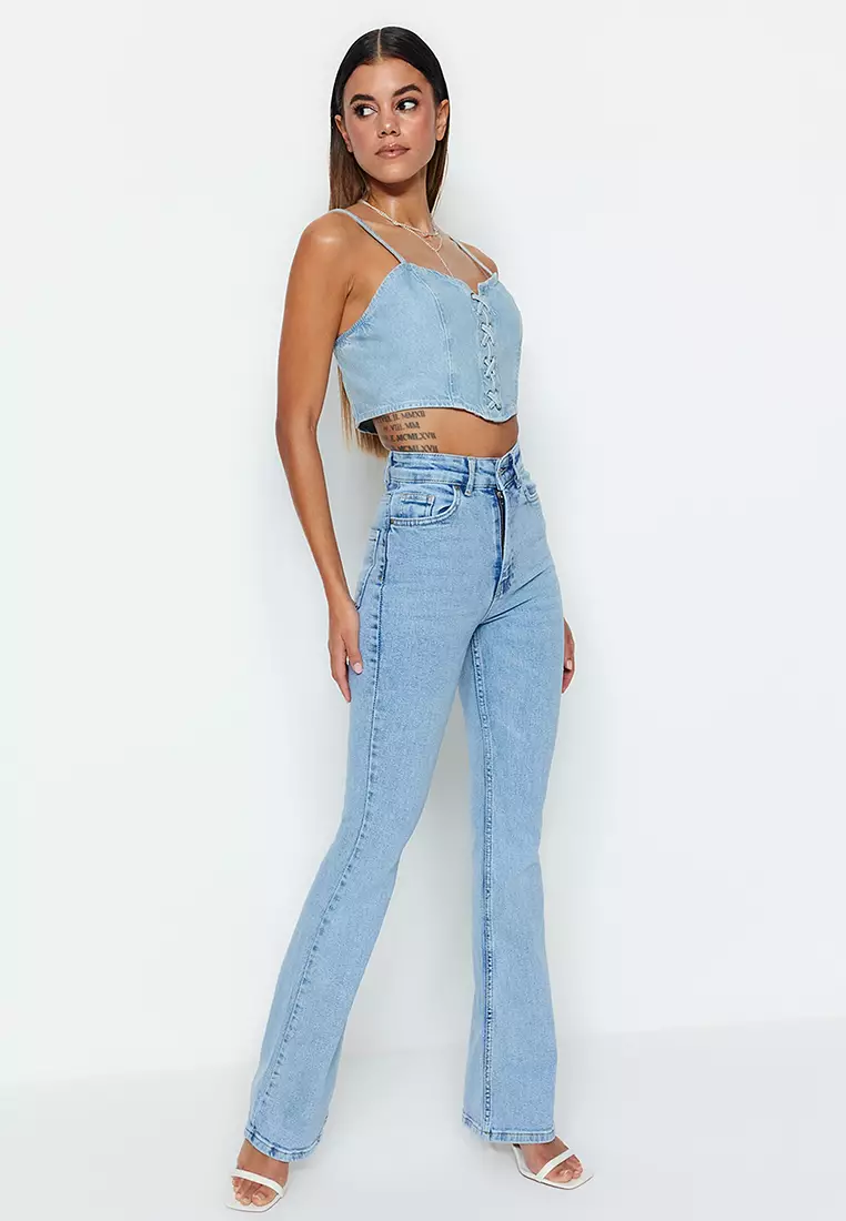 【新品未使用】SENEE high waist flare denim SENEE（セニー）の「high waist flare denim（ハイウエスト