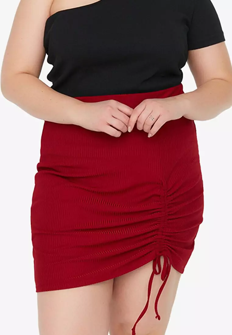Plus size red deals mini skirt