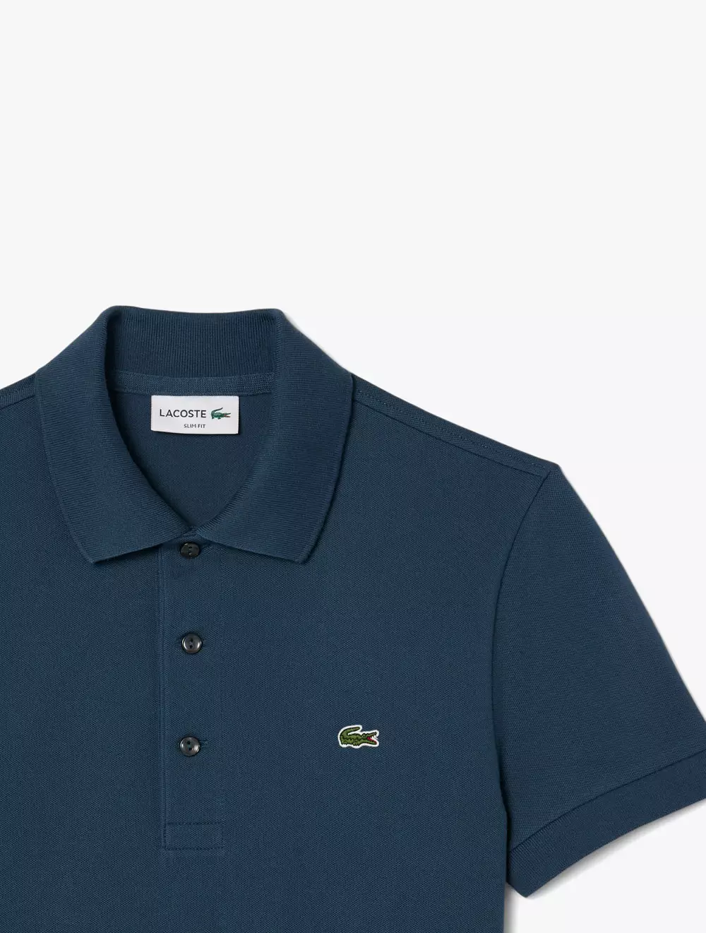 Slim Fit Stretch Mini Piqué Polo Shirt - Blue