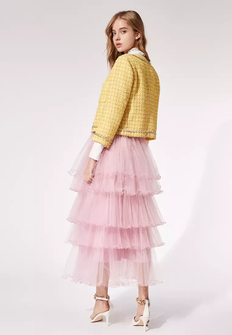 Layered Tulle Ruffle Skirt