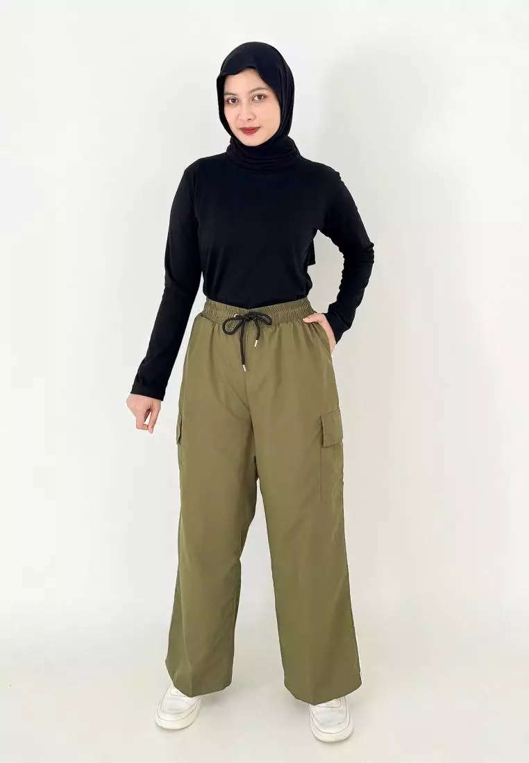 Daily Cargo Pants (Celana Panjang Kargo Muslimah) Olive