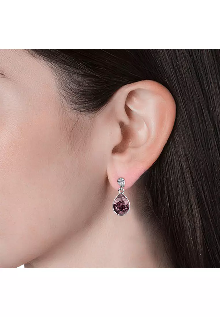 Adelyn Drop WG Iris Violet - Anting Crystal by Her Jewellery