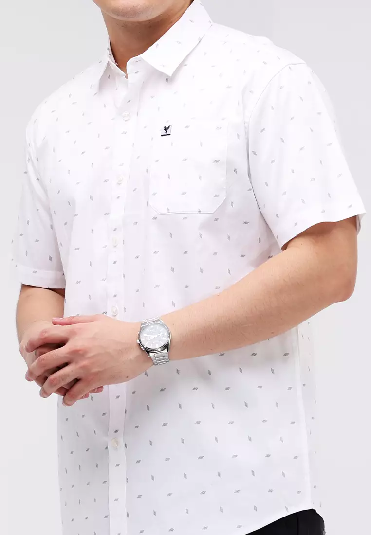 Woven Printed Poplin Short Sleeves Polo