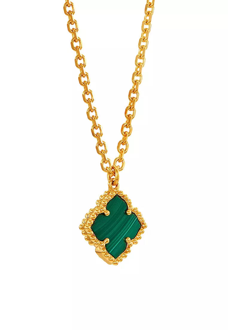 HABIB AL-ZAHRA | Malachite Necklace in 750/18K Yellow Gold 561031124(YG)-MALA