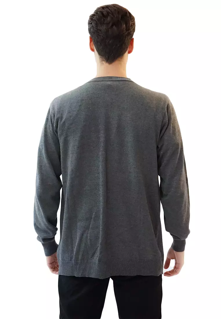 Cardigan Pria Oversize Sweater Korea Big Size Jumbo Abu tua