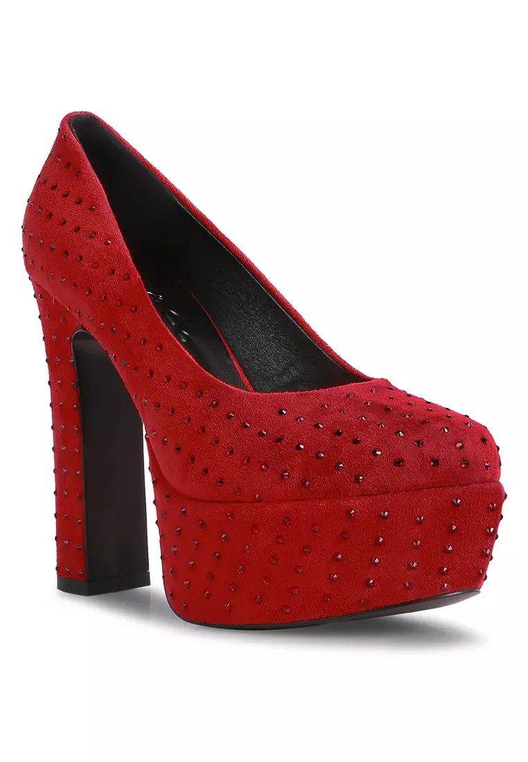 Red platform clearance stiletto heels