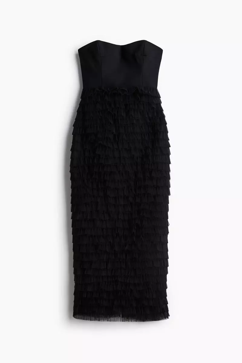 Tulle-skirt bandeau dress
