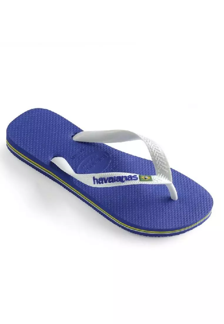 Havaianas Man Brasil Logo 2711 Marine Blue - Sandal Jepit Pria (Biru)