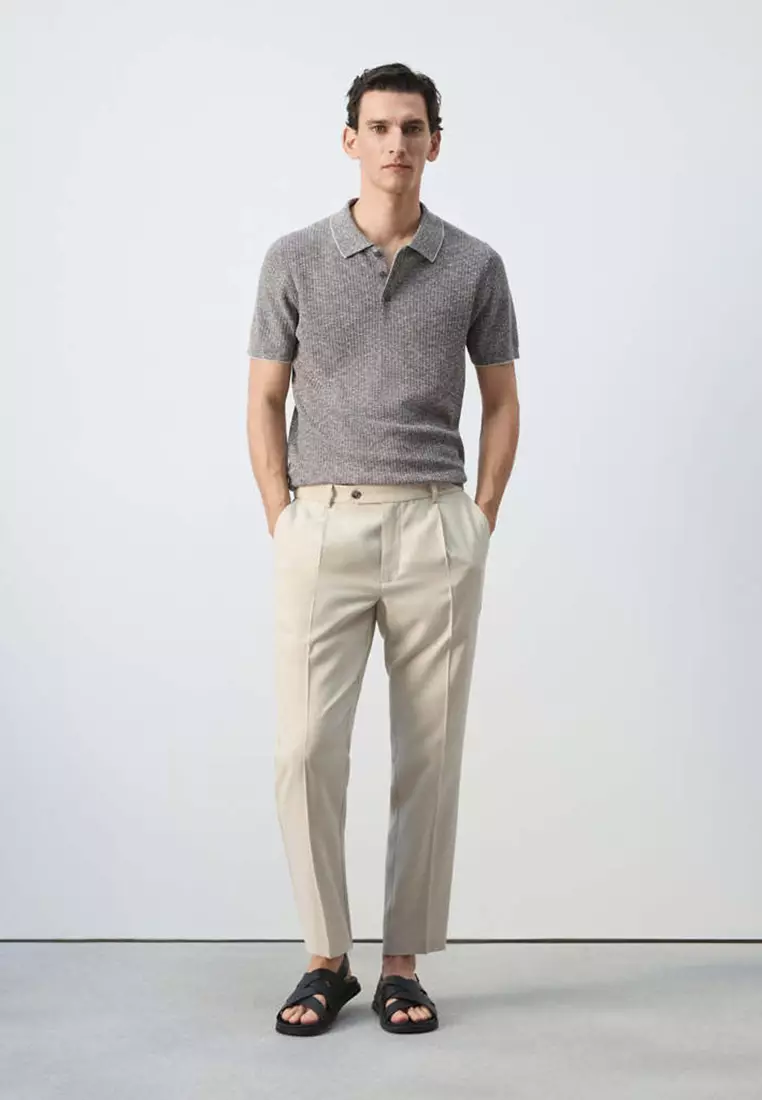 Regular-Fit Pleated Trousers