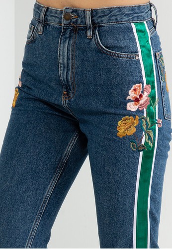 Jual Desigual Straight Cropped Strip Jeans Original 2023 ZALORA ... picture