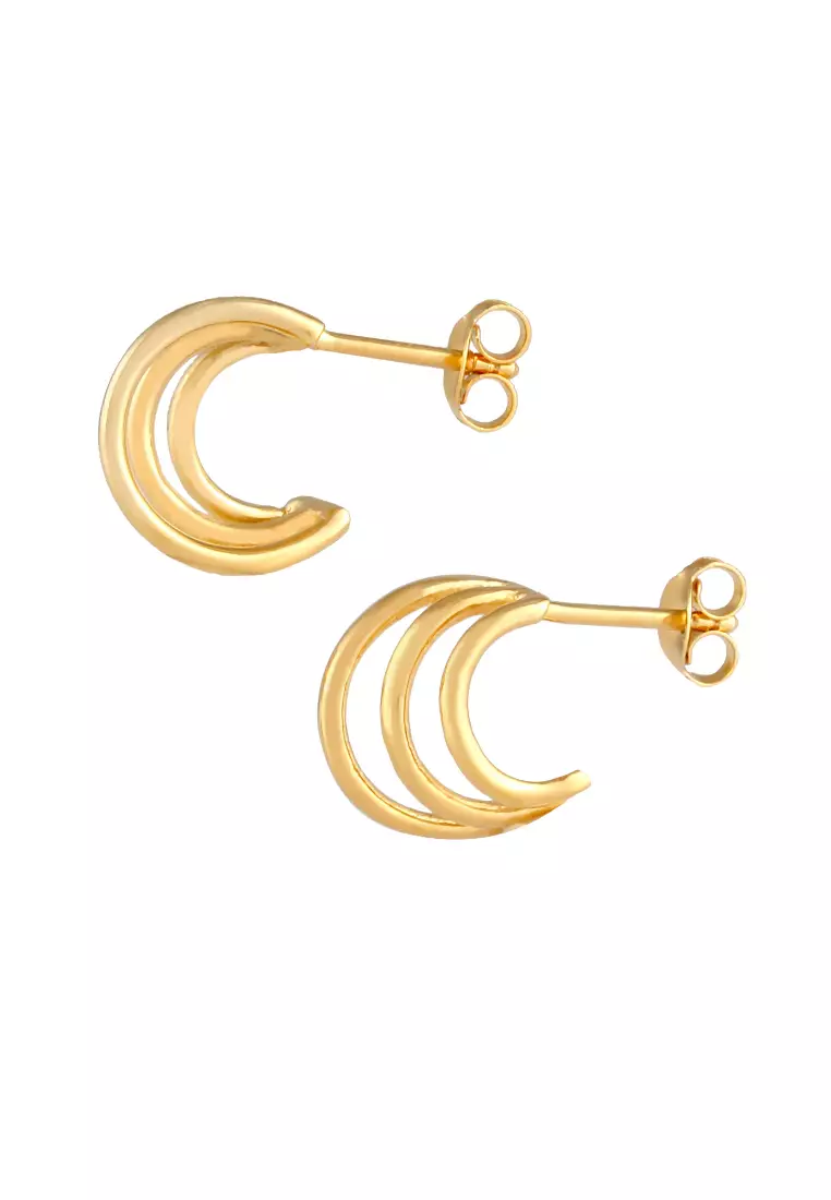 Creoles Basic Minimal Trend Gold Plated Earrings