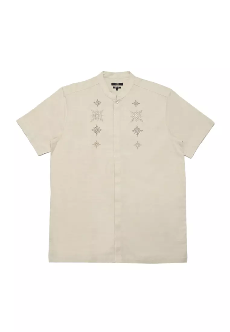 JOBB Idrees Baju Koko Pria Lengan Pendek Regular Fit Beige