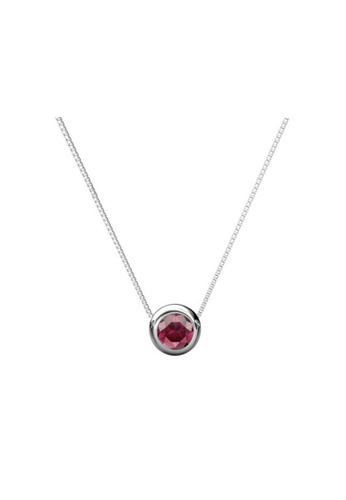 Her Jewellery pink Stud Moon Pendant (Indian Pink) - Made with premium grade crystals from Austria DF348AC4F06855GS_1