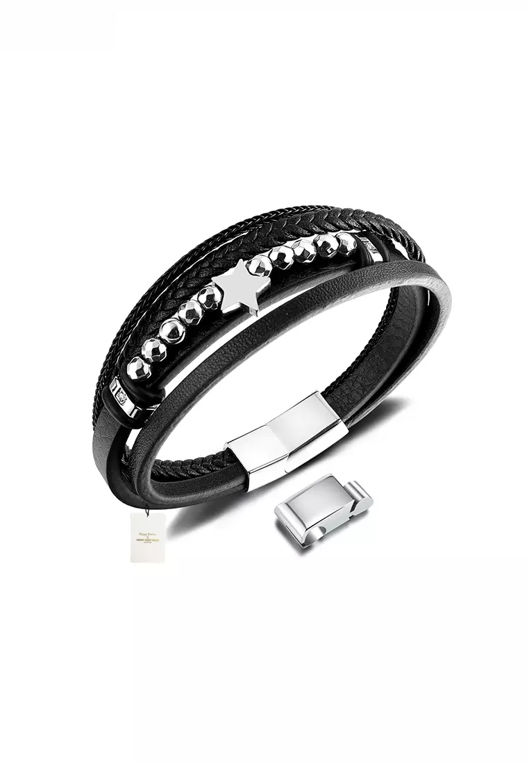 Mens Bracelet Black Bracelet Amazon COOLSTEELANDBEYOND Exquisite