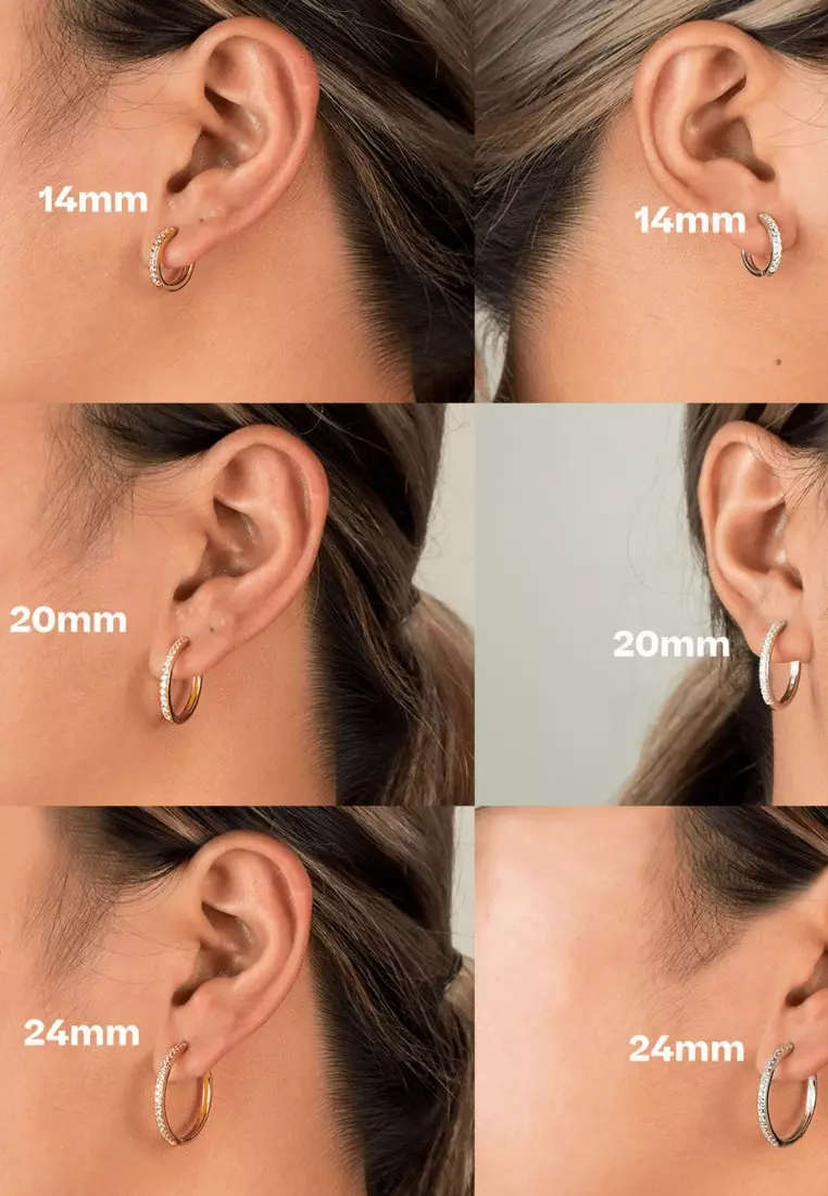  Sterling Silver Eternal Crystal Hoops 24mm 