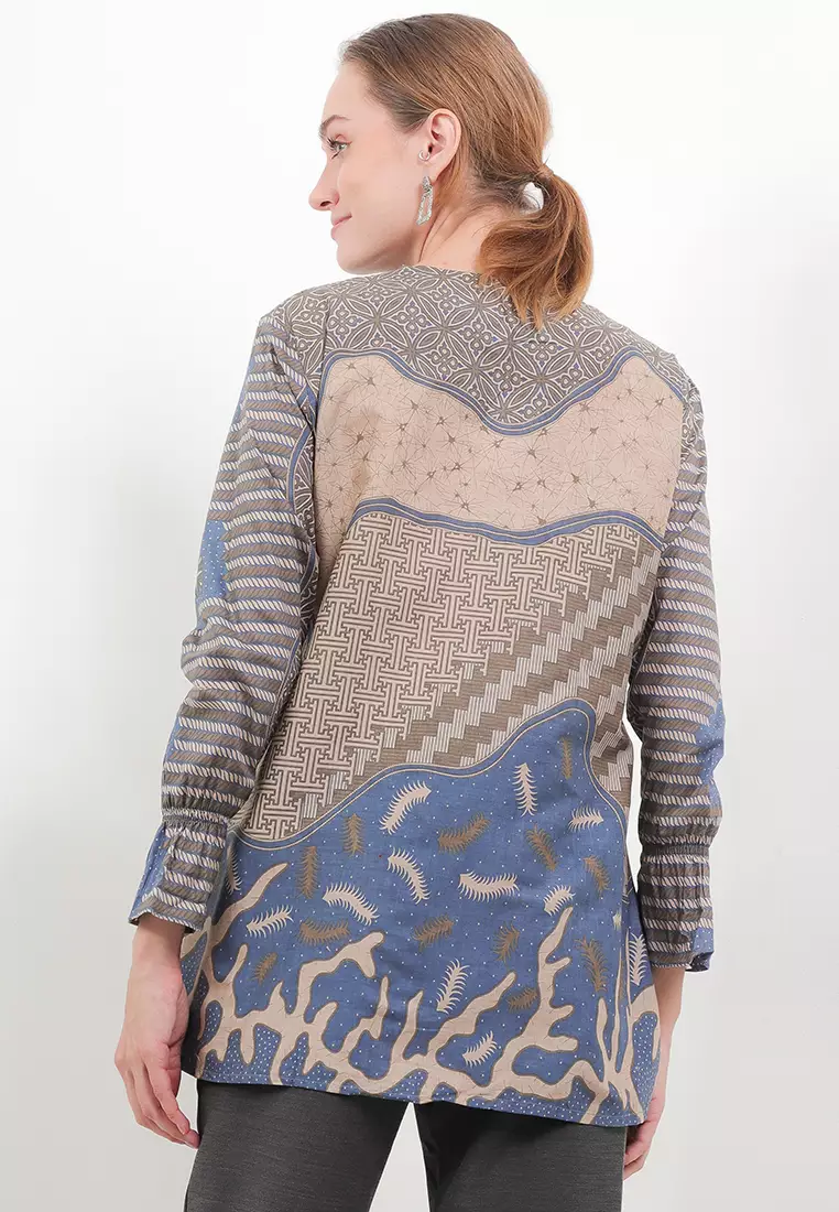 Evano Blouse Batik Exclusive Premium Wanita Casual Modern