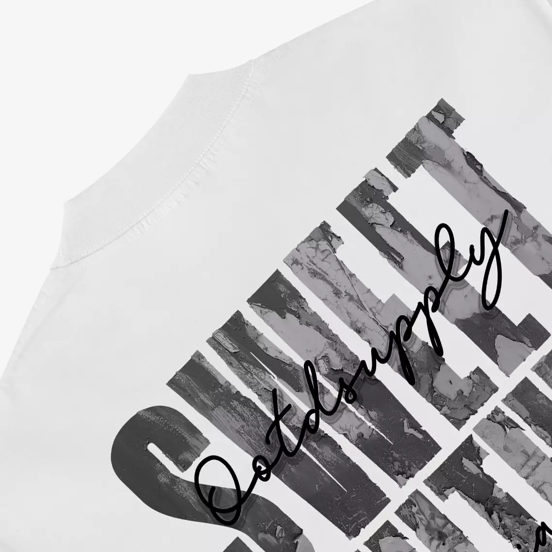 OOTDSUPPLY Boxy Fit Oversize Sweet Culture Black & White l Tshirt Boxyfit l Kaos Boxy OVZBX035