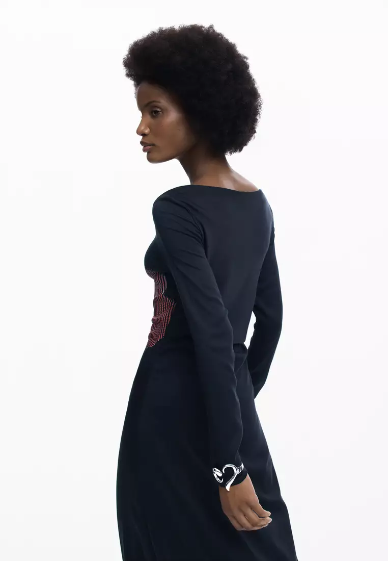 Pixelated midi dress
