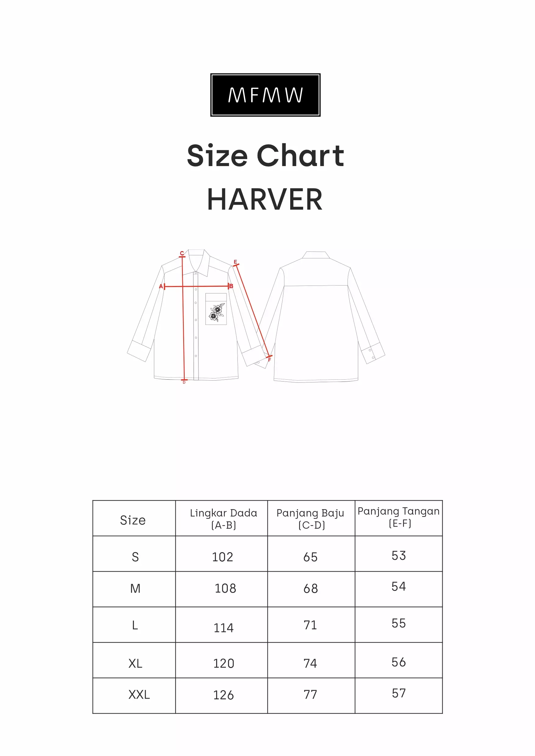 MFMW Harver Atasan kemeja Biru Motif Salur