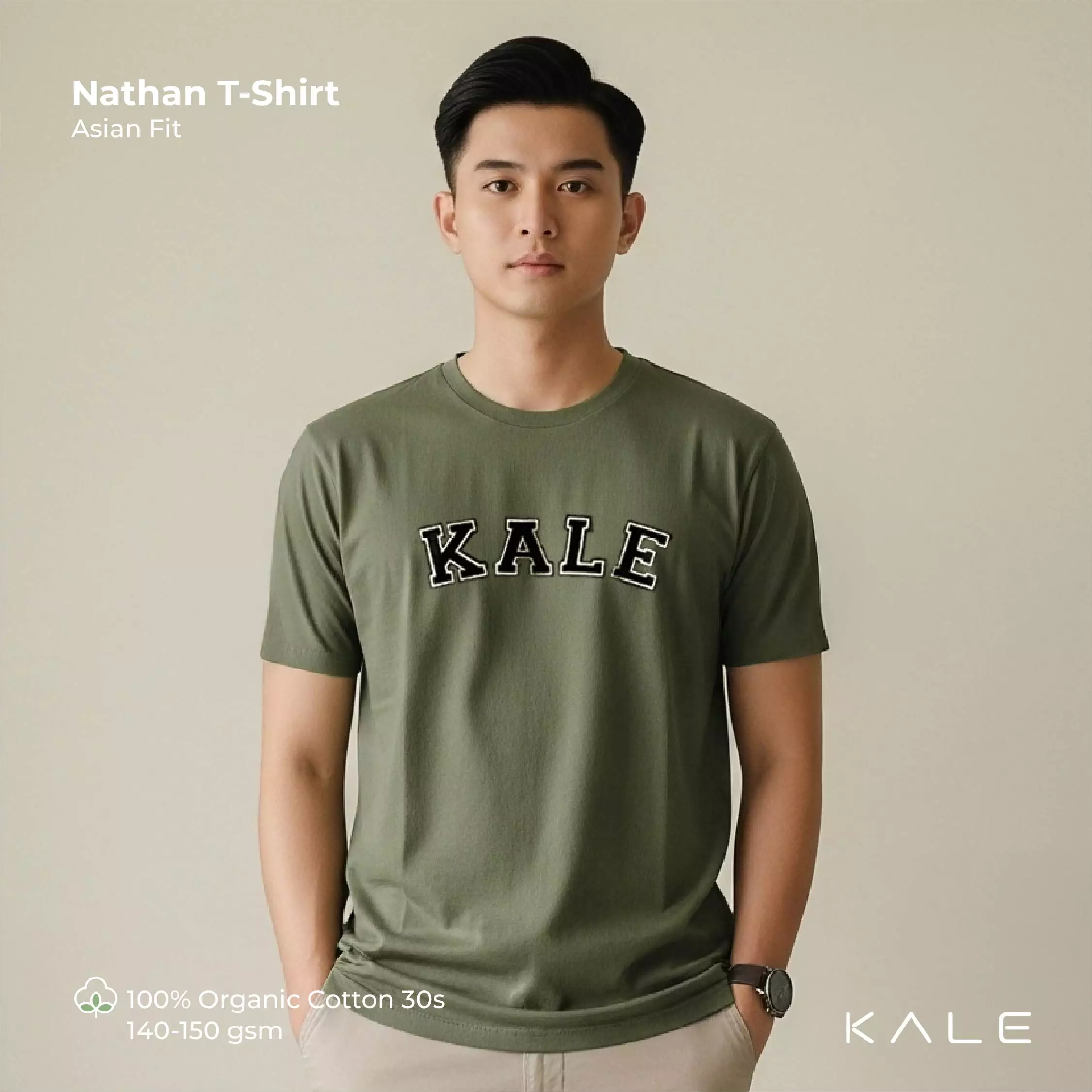 Kale Nathan Army / Kaos Lengan Pendek Pria / T-shirt Pria