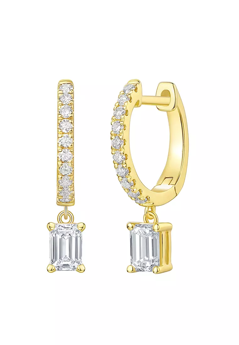 Gold drop cheap hoop earrings