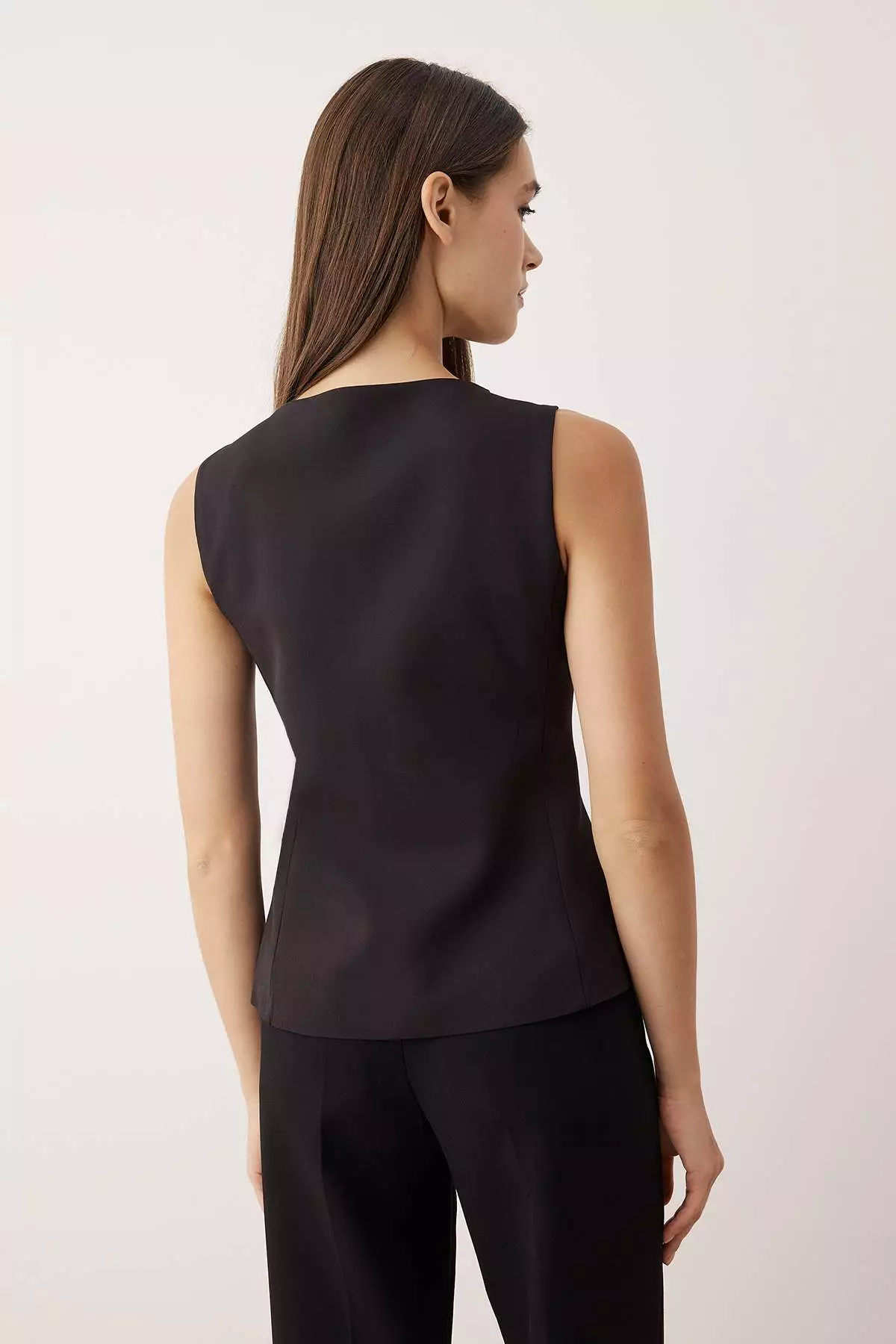 Black Regular Accessory Buttoned Vest