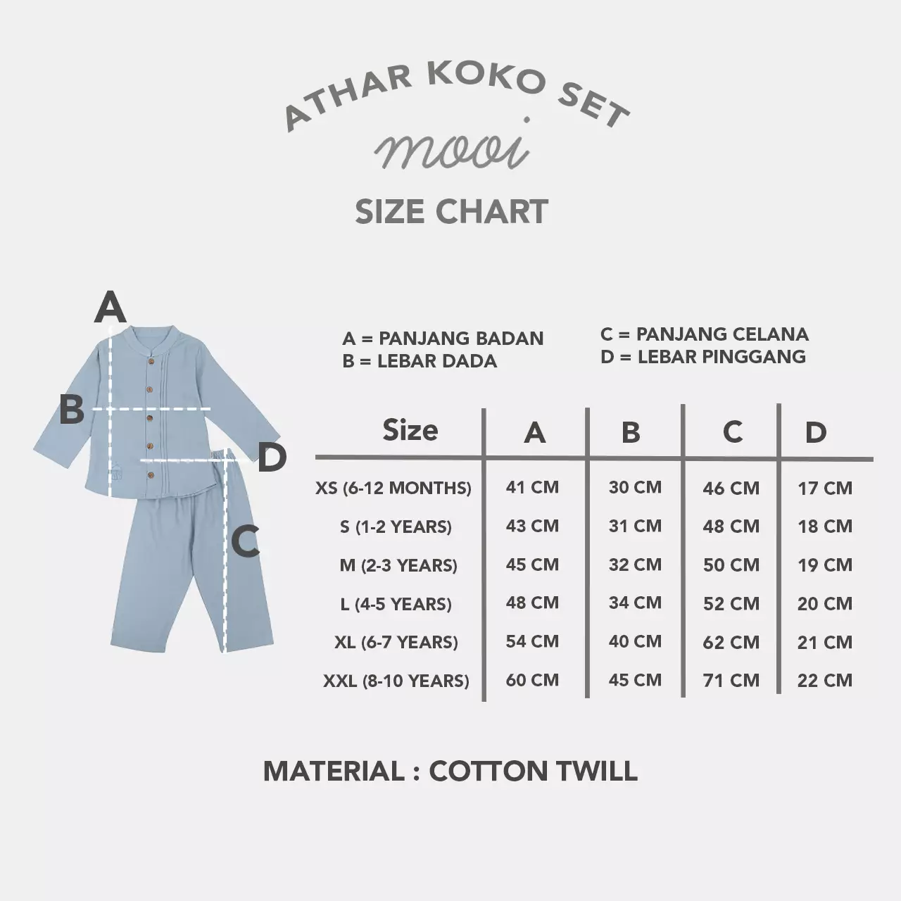 Mooi Setelan Koko Anak Athar Koko Set - Khaki