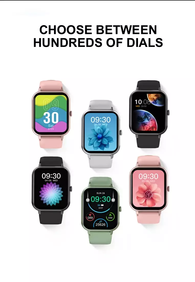 男女源矩形智能手錶 - 粉紅色