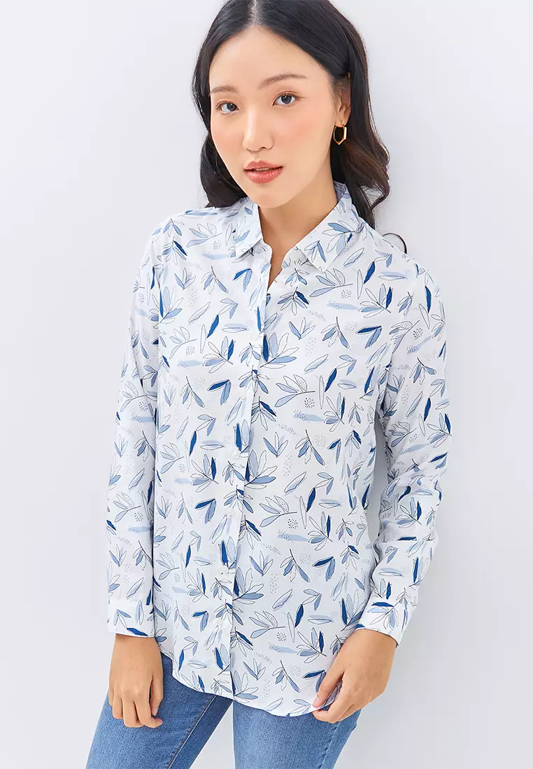 C2 Eirlys Blue Kemeja Casual Wanita