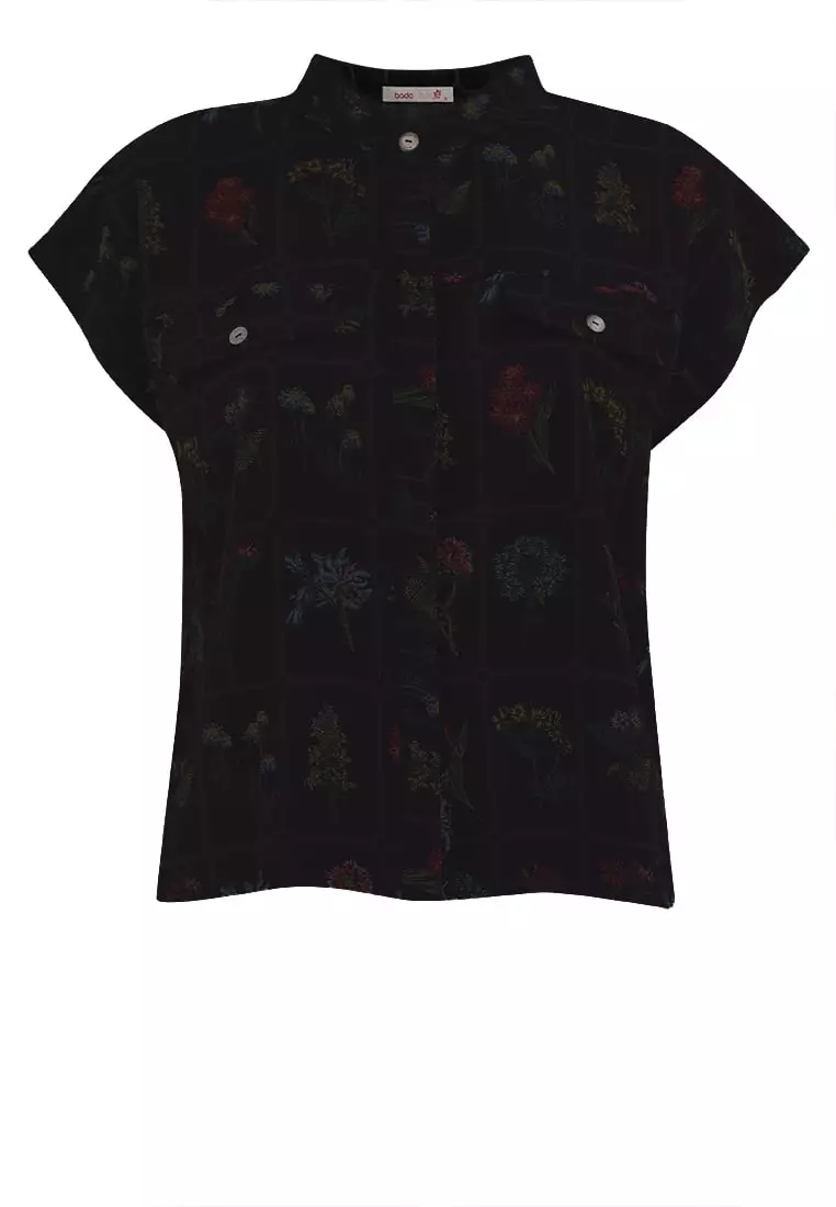 ASOLA Floral Button Down Shirt