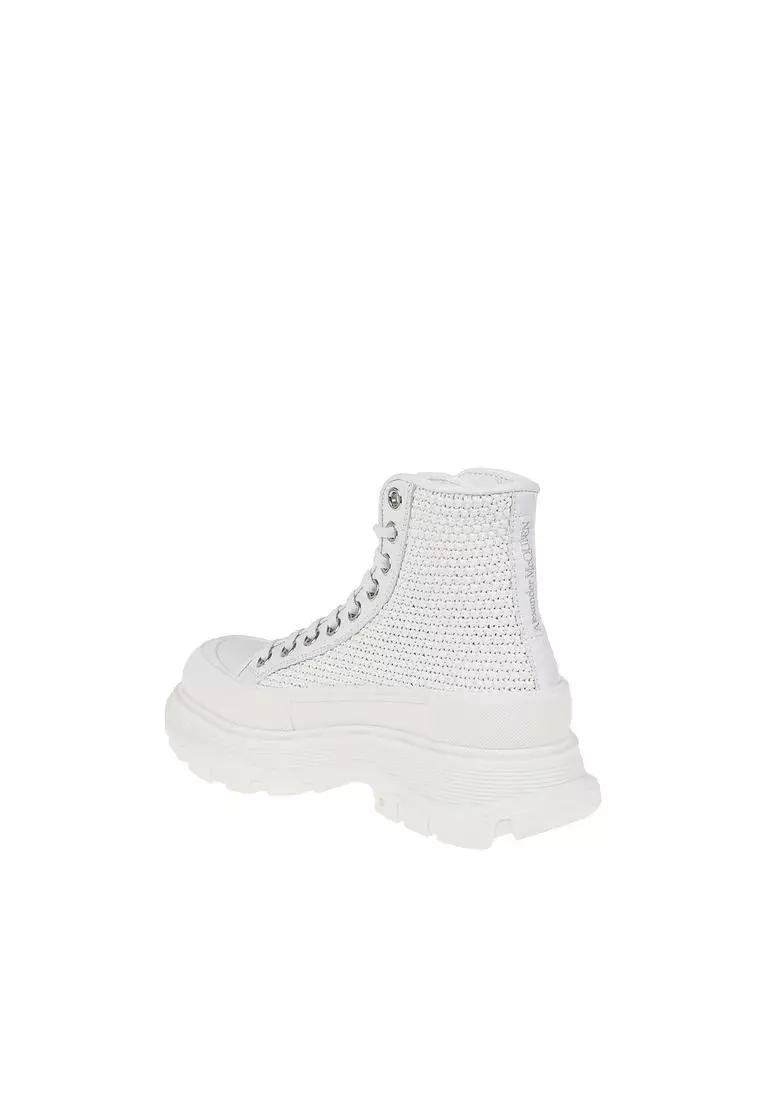Buy ALEXANDER MCQUEEN Raffia Lace-Up Sneakers with Oversized 2025