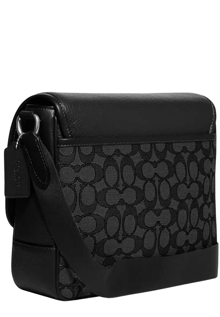 Sprint Map Bag 25 In Signature Jacquard in Charcoal/ Black CE534