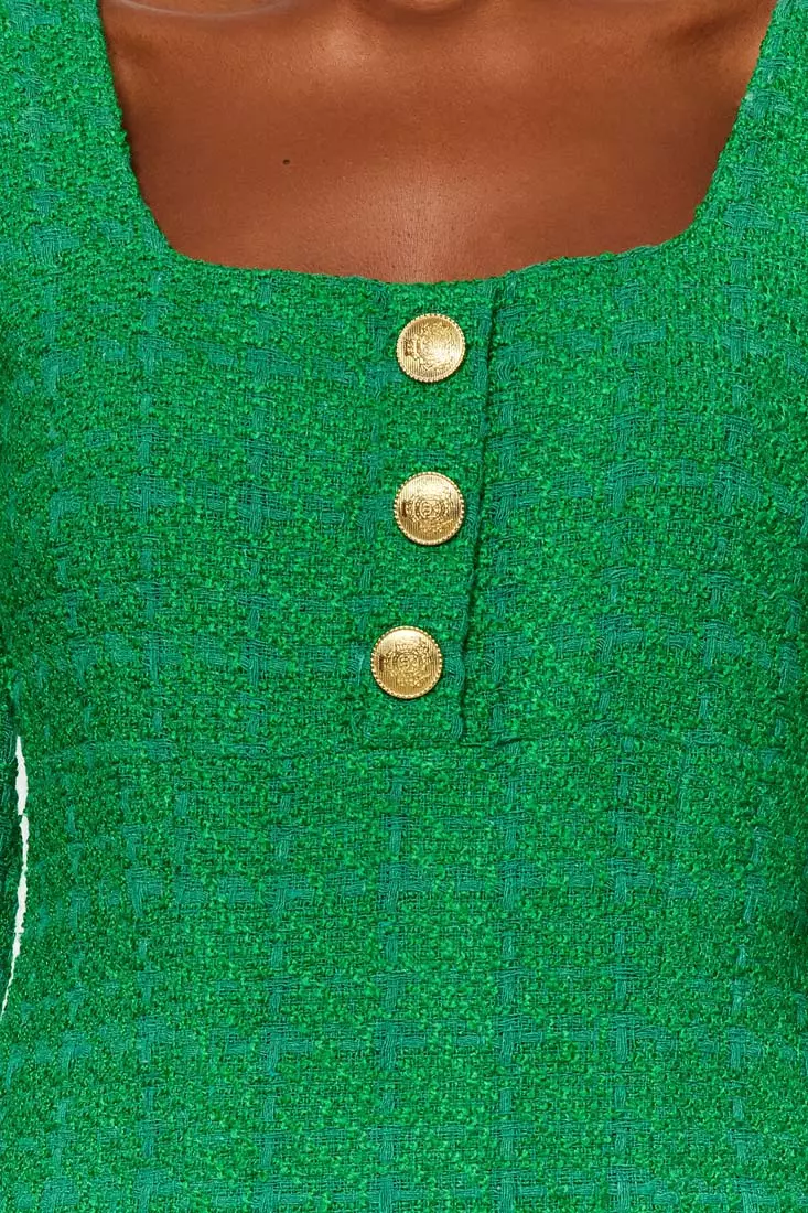Super Mini Woven Tweed Dress