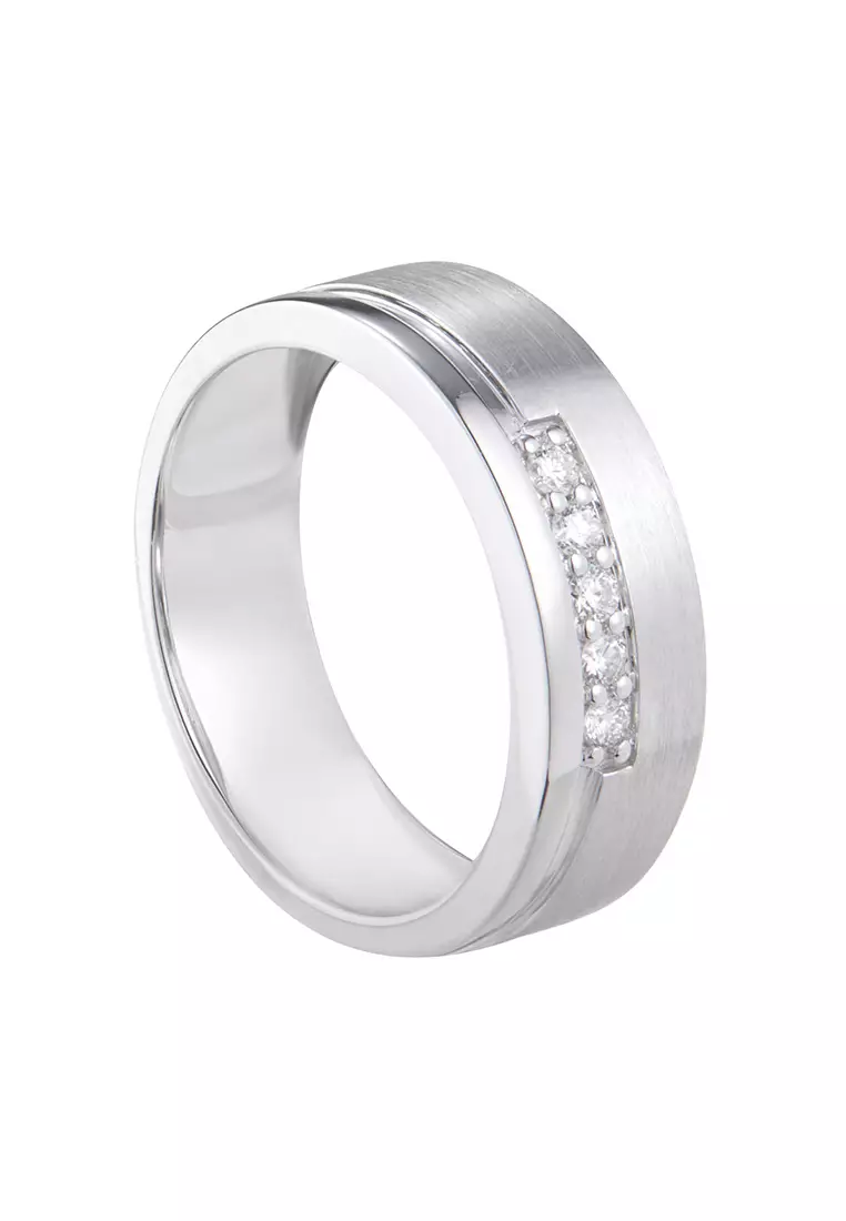 Habib Palladium Silver Ring HABIB Channel Princess Blue Sapphire