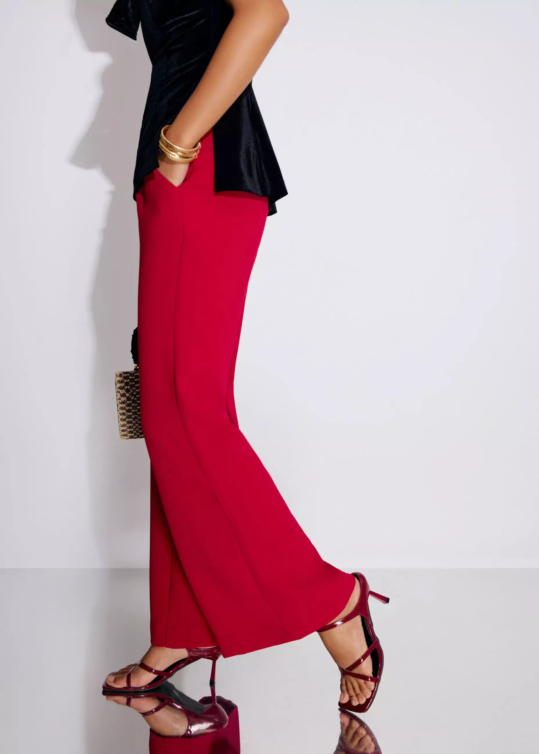 Celana Panjang Wanita - Leggy™ Pvara Crepe Kick Flare Pants