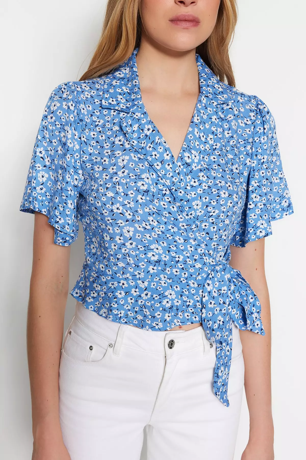 Buy Trendyol Crop Tie Detail Blouse 2025 Online Zalora