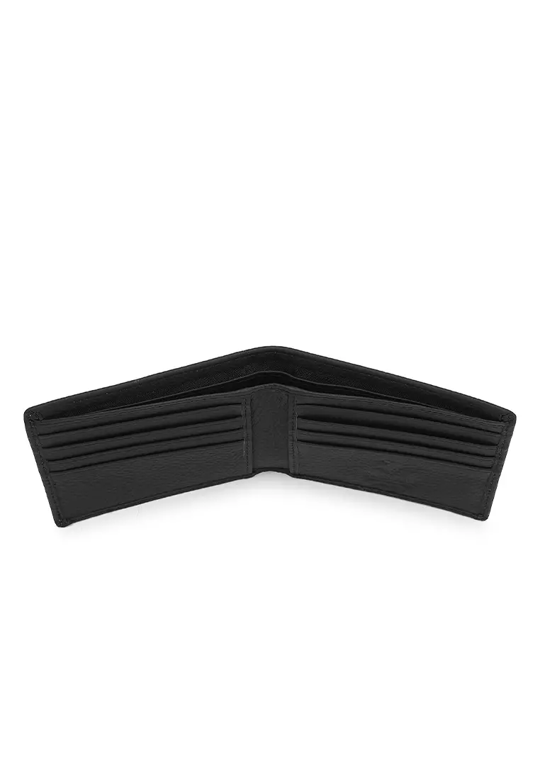 Genuine Leather RFID Short Wallet - Black