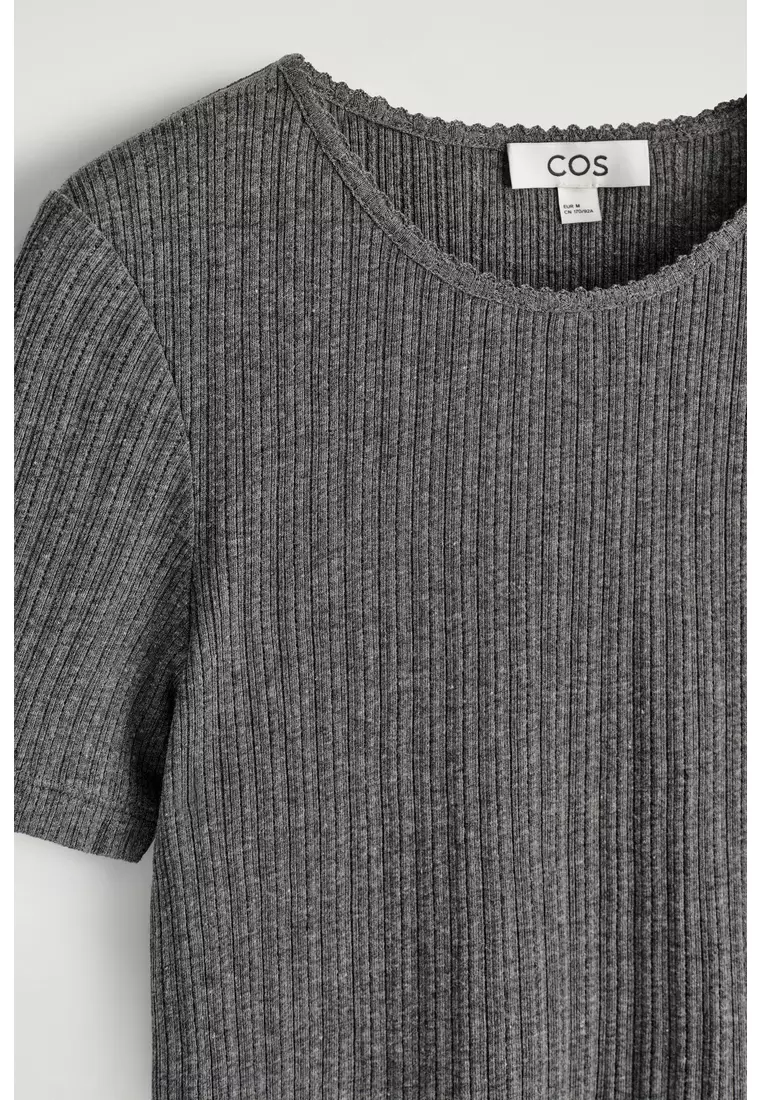 POINTELLE-KNIT T-SHIRT
