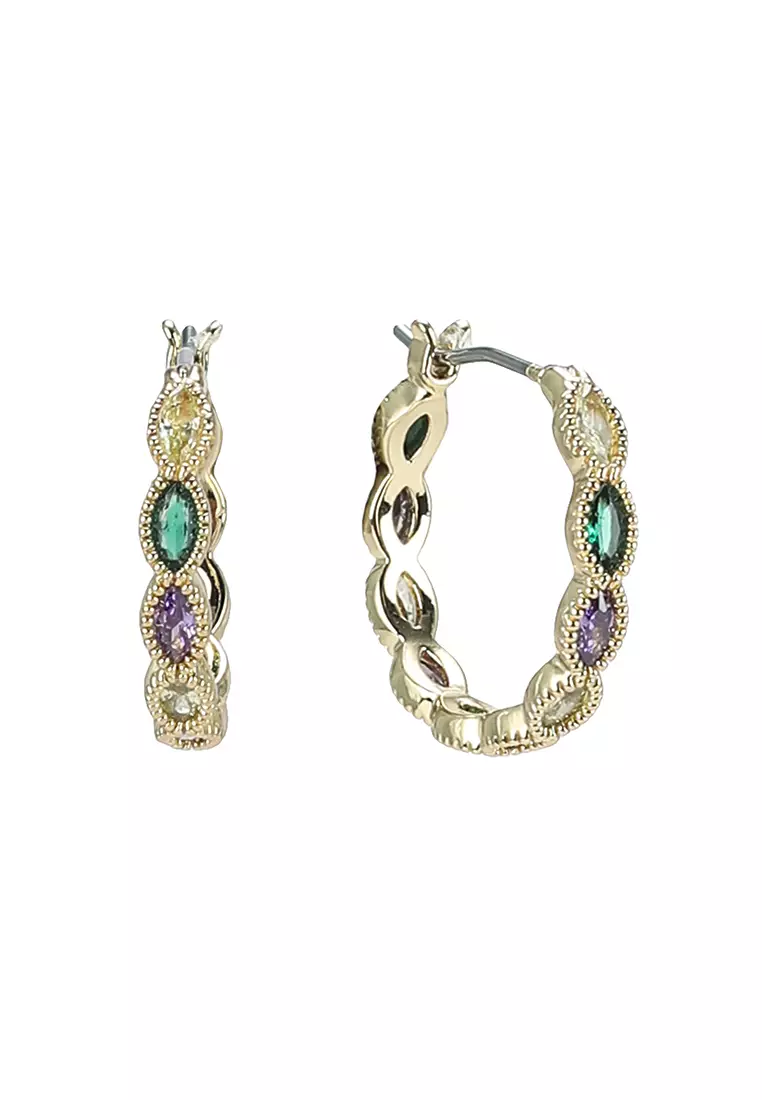 Buy Other Stories Rainbow Rhinestone Hoop Earrings Online