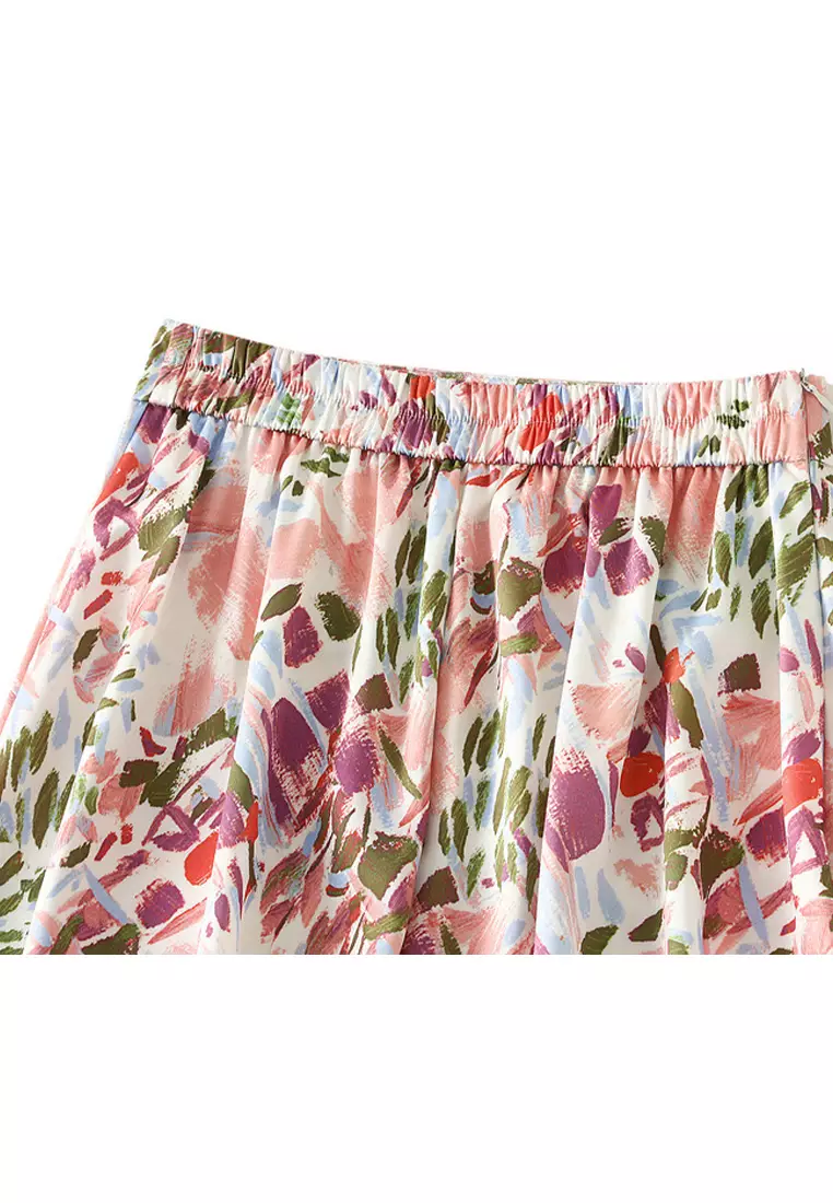 Satin Gorgeous Printed A-Line Skirt AF9901